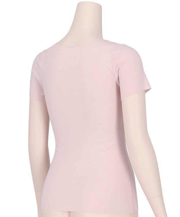 Wing あったかインナー 綿100％(肌側) アウターにひびきにくい ムレにくい 【綿の贅沢 ここちフラット】 3分袖 半袖 秋 冬 EL4373 ウイング／ワコール ピンク