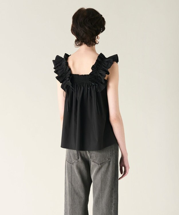 GRACE CONTINENTAL ショルダーフリルトップ ブラック