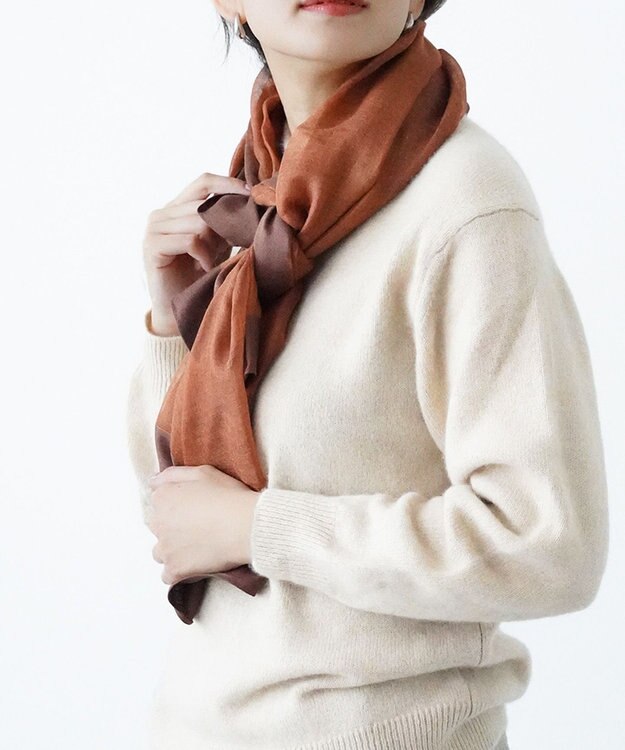 muto frame シルクカシミヤストール frame brown