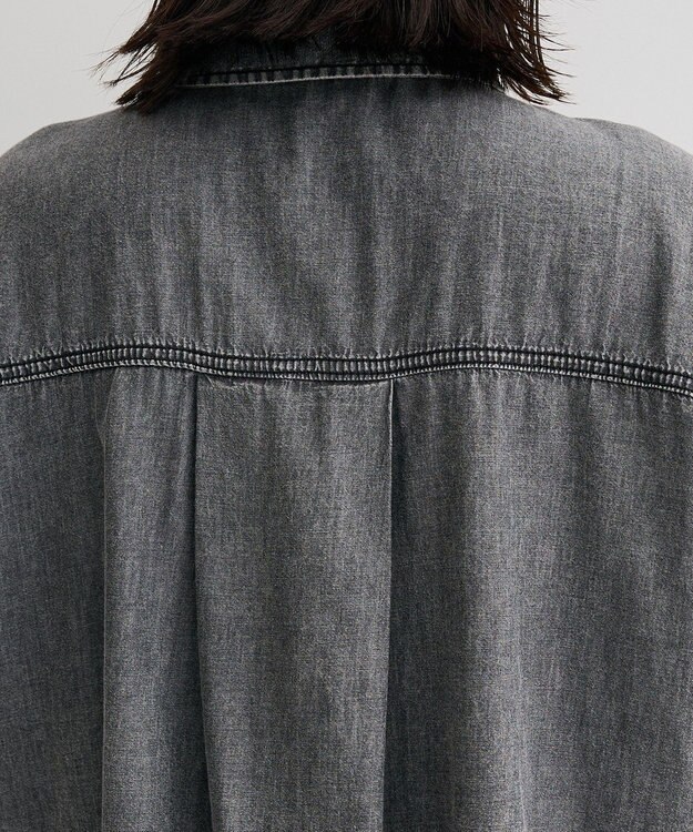 Green Parks シアーデニム２ＷＡＹビックドルマンシャツ Black