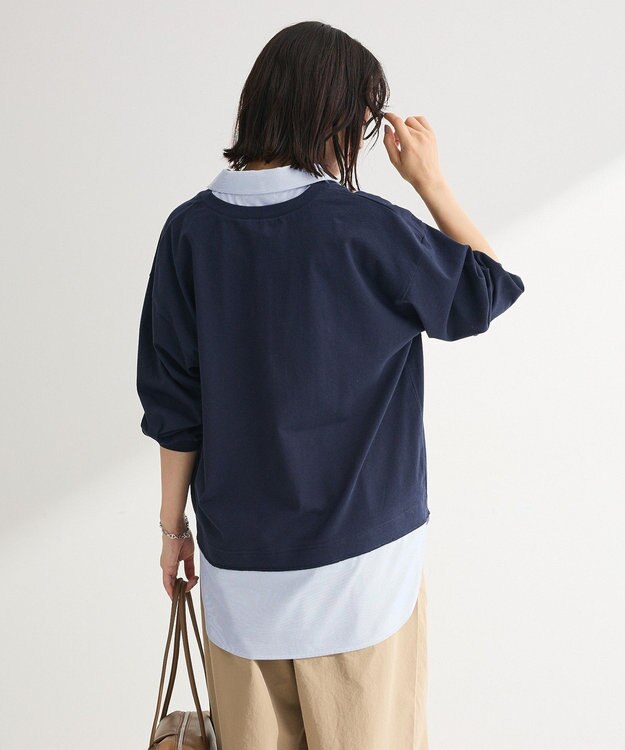 Green Parks 衿レイヤードッキングチュニック Navy