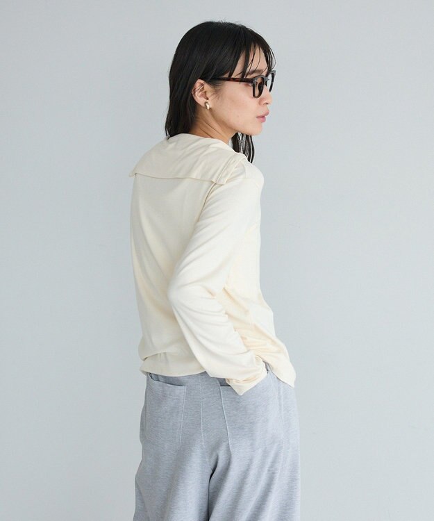 CRAFT STANDARD BOUTIQUE ハイネックハーフボタンプルオーバー Off White