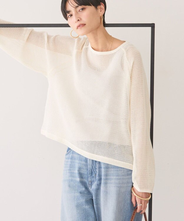 AMERICAN HOLIC メッシュ長袖Ｔシャツ Ivory