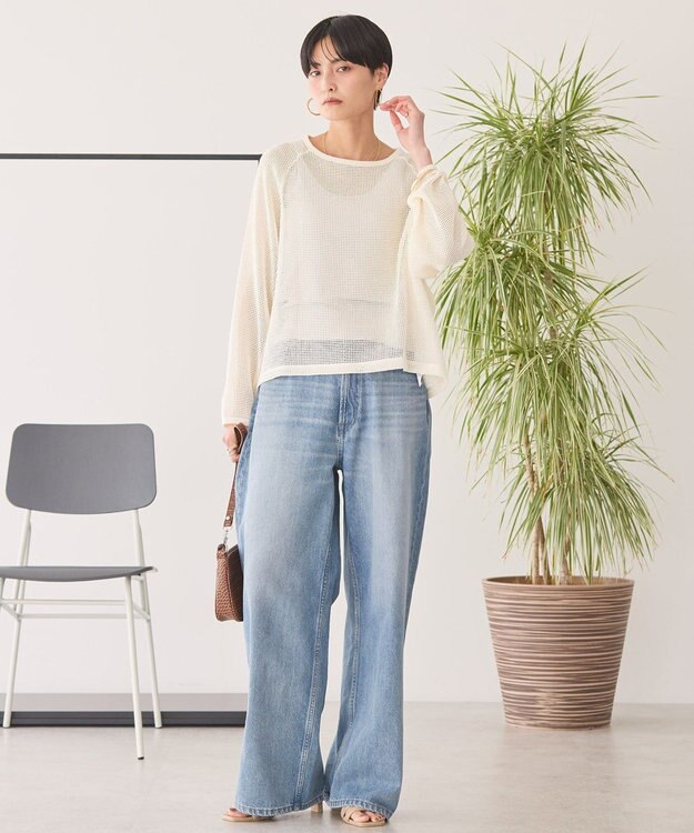 AMERICAN HOLIC メッシュ長袖Ｔシャツ Ivory