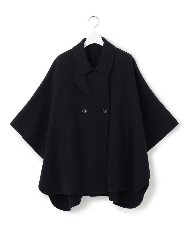 23区 S 【見上愛さん着用/Oggi12月号掲載】ウールライトリバー ポンチョシルエット コート ブラック系