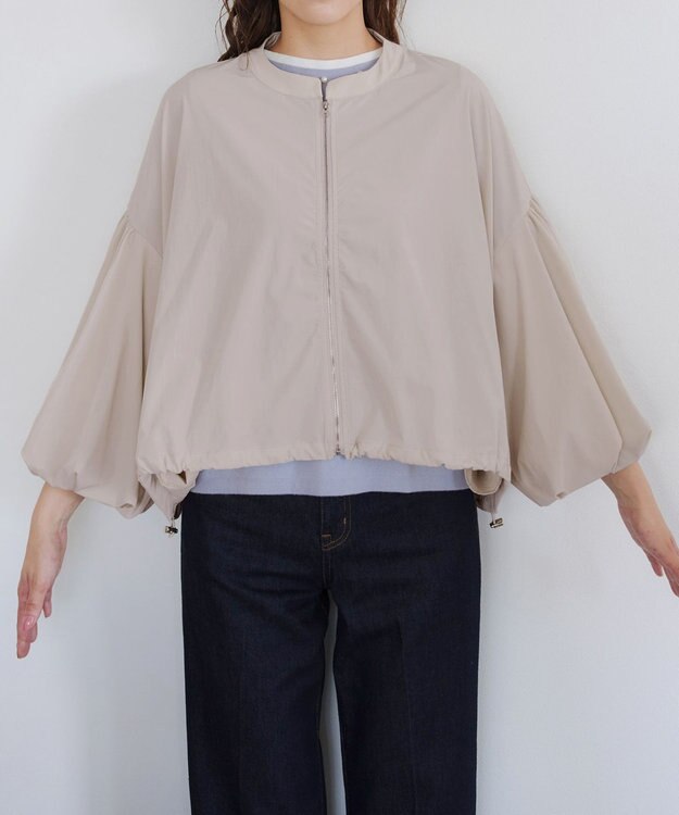 Tiaclasse 【洗える】バルーン袖ストレッチジャケット エクリュ