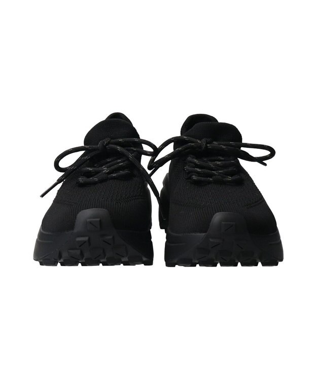 INTER-CHAUSSURES 【BUSSOLA】厚底ニットスニーカー ブラック雑材