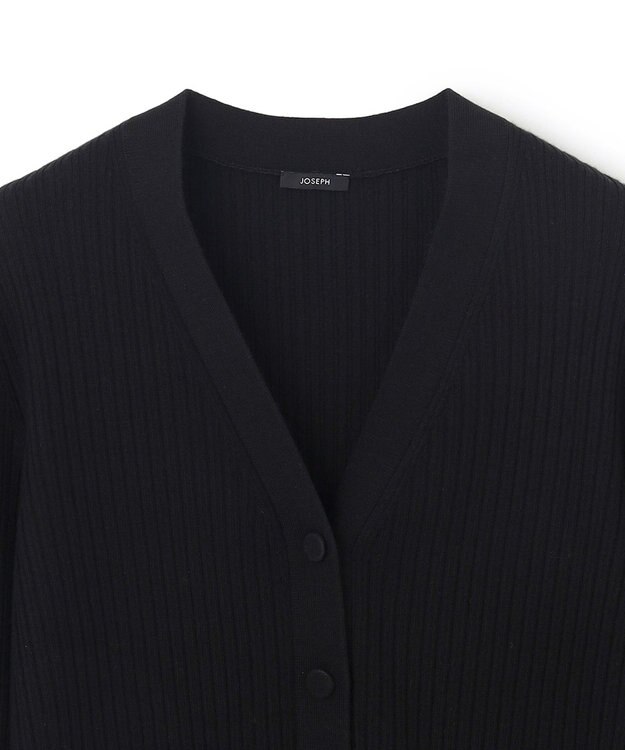 JOSEPH 【洗える】メリノリブ　ニットカーディガン Black