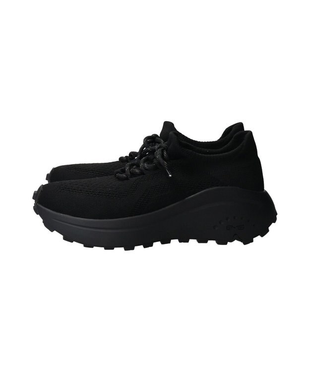 INTER-CHAUSSURES 【BUSSOLA】厚底ニットスニーカー ブラック雑材