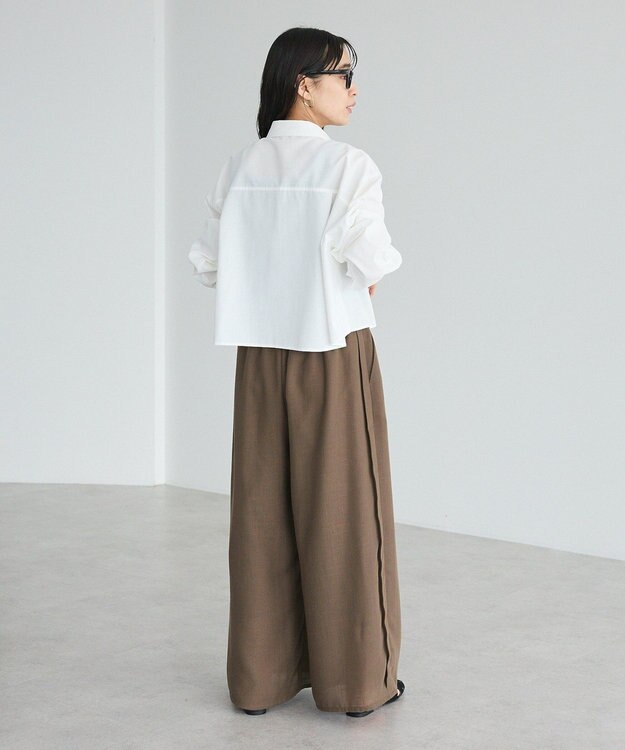 CRAFT STANDARD BOUTIQUE リネンライクワイドイージーパンツ Brown