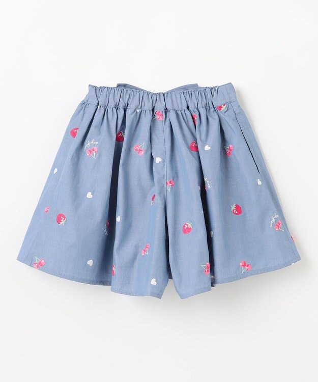 ANY KIDS 総柄刺繍 キュロット ブルー