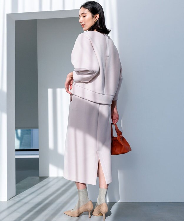 組曲 【WEB限定】ストレッチダンボール タイトスカート ローズ系