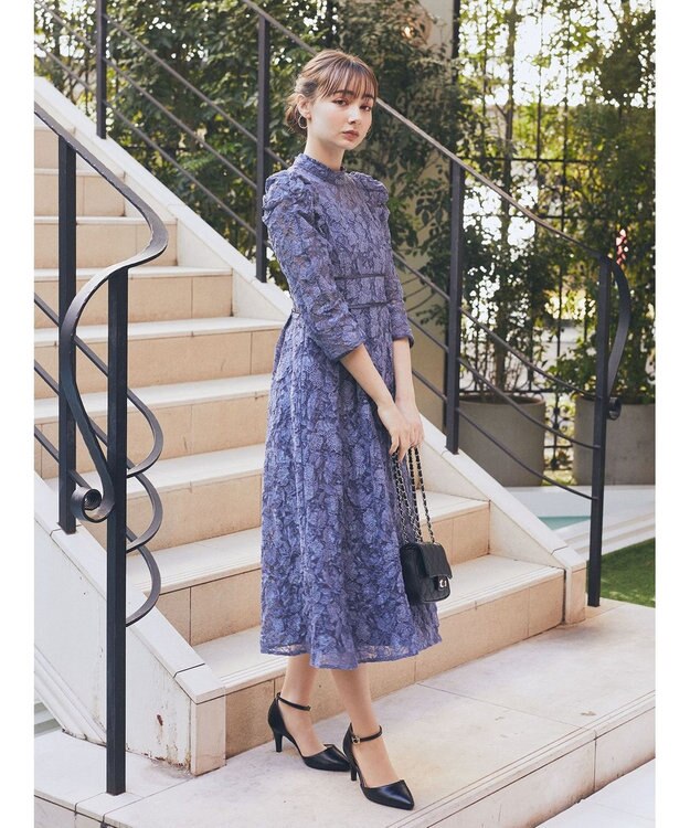 earth music&ecology 総レースワンピース Blue