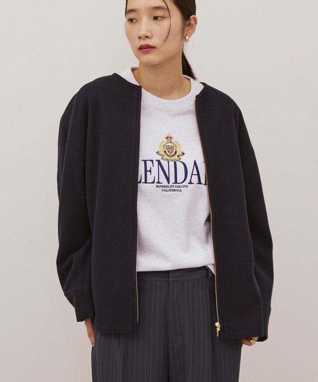 AMERICAN HOLIC 【選べる丈】中空FIBERノーカラーコート Black