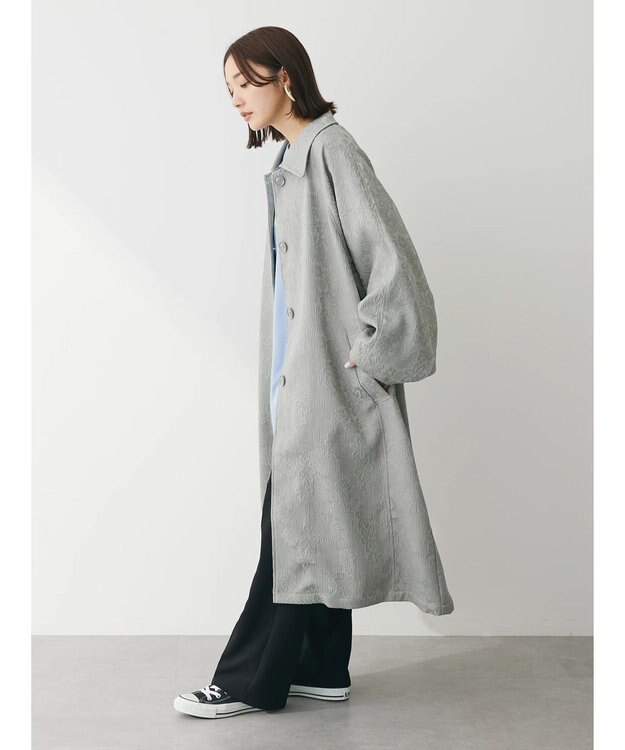 Green Parks ・ＥＬＥＮＣＡＲＥ　ＤＵＥ　ジャカードステンカラーコート Gray