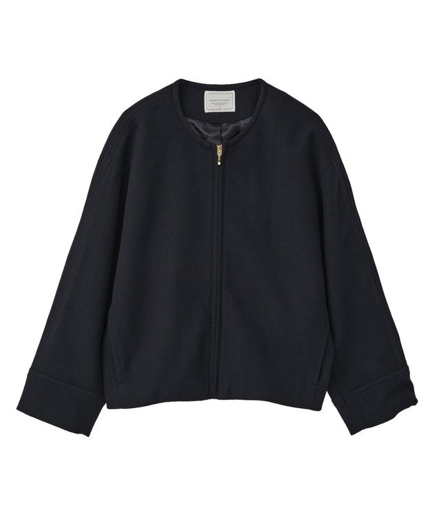 AMERICAN HOLIC 【選べる丈】中空FIBERノーカラーコート Navy