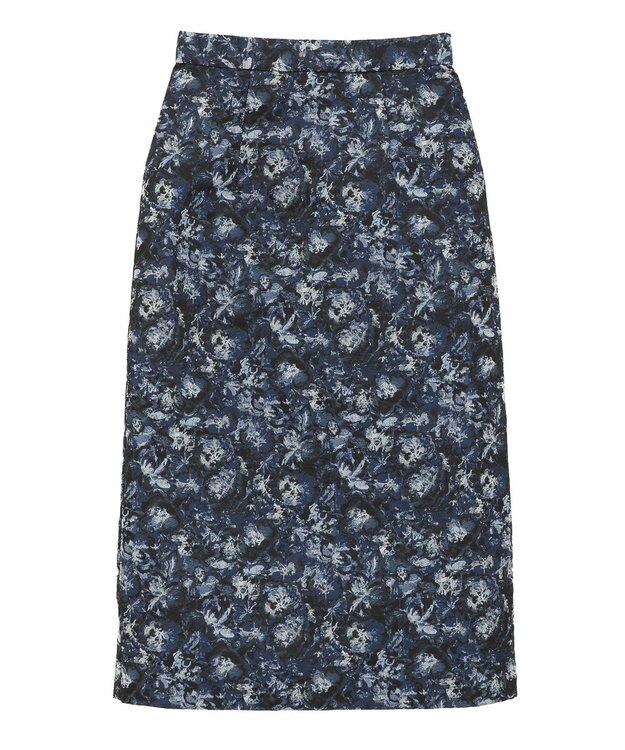 YECCA VECCA ジャガードナロースカート Navy