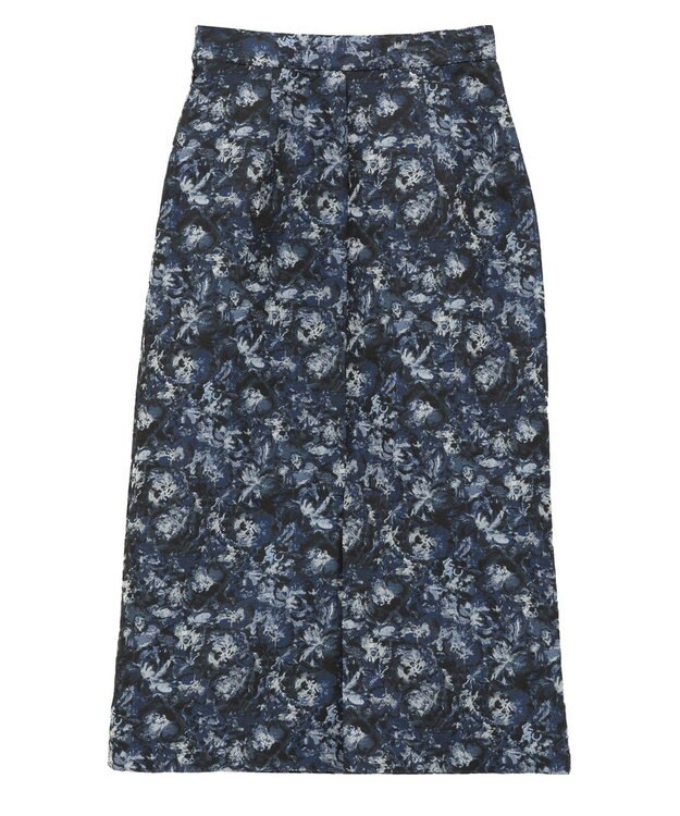 YECCA VECCA ジャガードナロースカート Navy