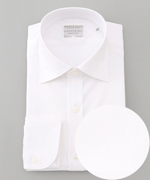 GOTAIRIKU 【形態安定】PREMIUMPLEATS_セミワイド 通年ドレスシャツ ホワイト系8