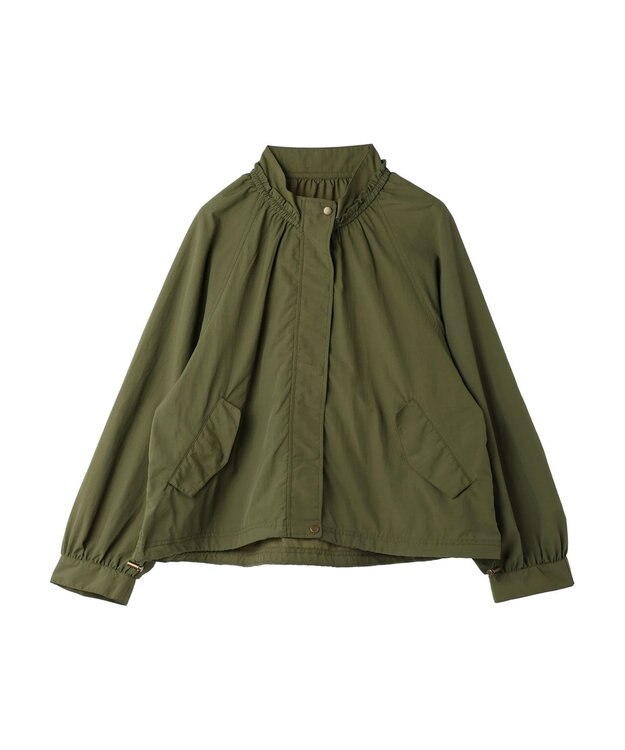 earth music&ecology スタンドフリルミリタリーブルゾン Khaki