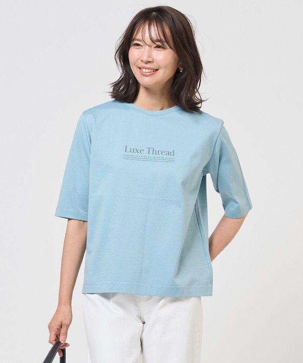 J.PRESS LADIES S ロゴTシャツ アクア系