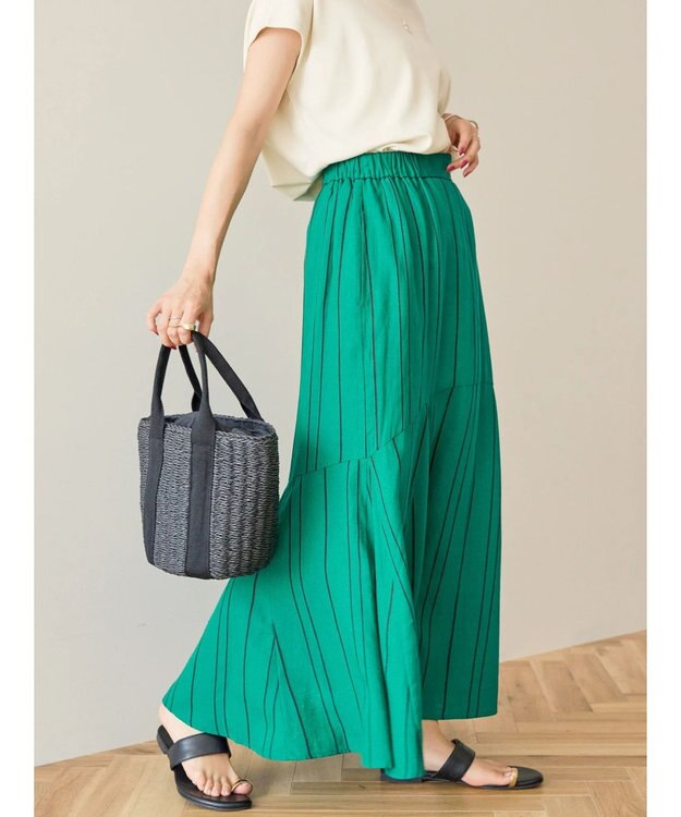 AMERICAN HOLIC リネンブレンドストライプマーメードスカート Stripe Green