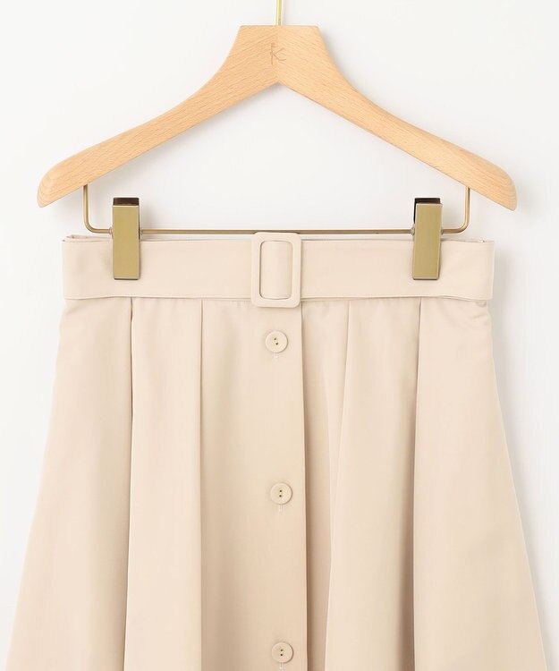 組曲 カラータフタベルト付き スカート ベージュ系