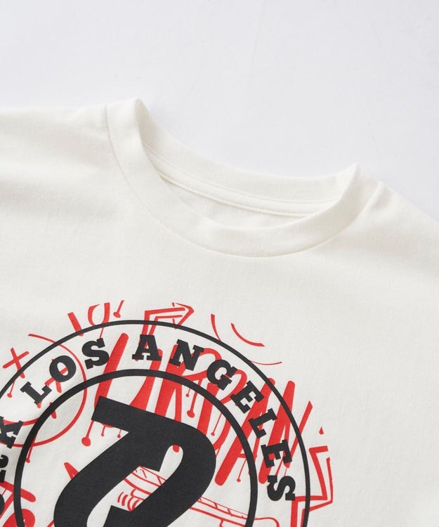 OP／FILA 【SEVEN2】ロゴモチーフデザイン半袖Tシャツ ホワイト