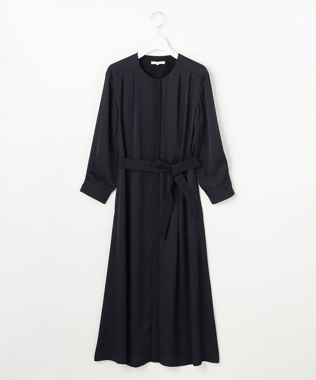 自由区 S 【WEB&一部店舗限定】ハーバルフロープリント8分袖 ワンピース [新色]ネイビー