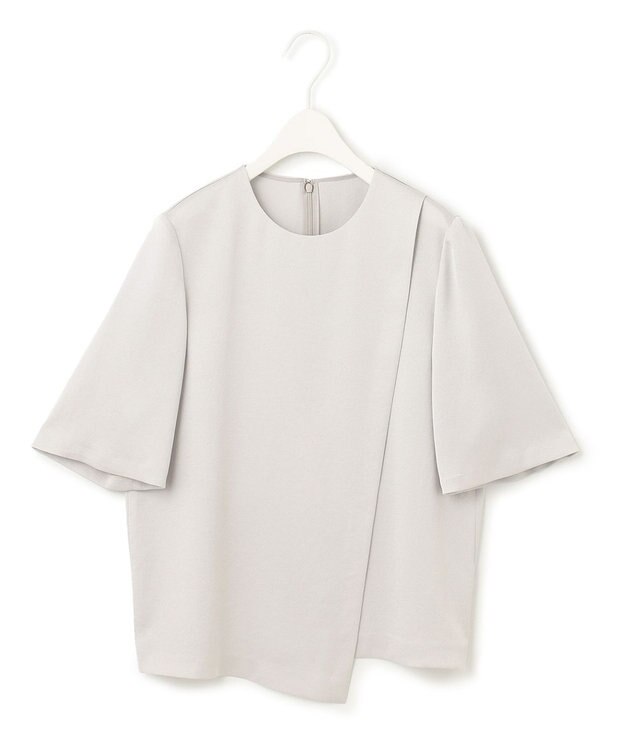 ICB 【洗える】 サテンクレープ Tブラウス トープ系