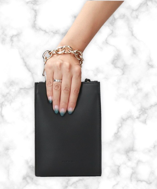 INTER-CHAUSSURES 【RIPANI】チェーンハンドルミニショルダーバッグ ブラック