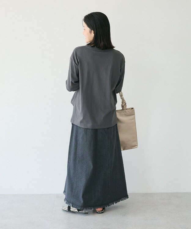 CRAFT STANDARD BOUTIQUE ワンポイント刺繍長袖チュニック Charcoal Gray
