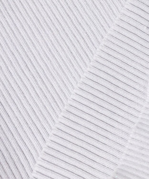 Feroux 【洗える】パフスリーブラメ ニット スカイブルー系