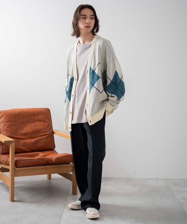 WEGO 【ユニセックス着用ITEM】オーバーフィットドライタッチパターンカーディガン 柄3