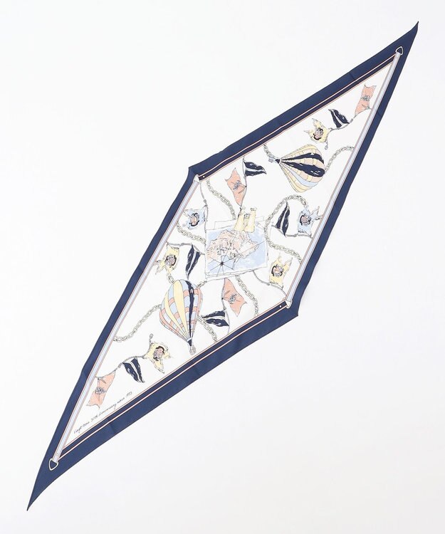 23区 マップ柄 スカーフ ネイビー系