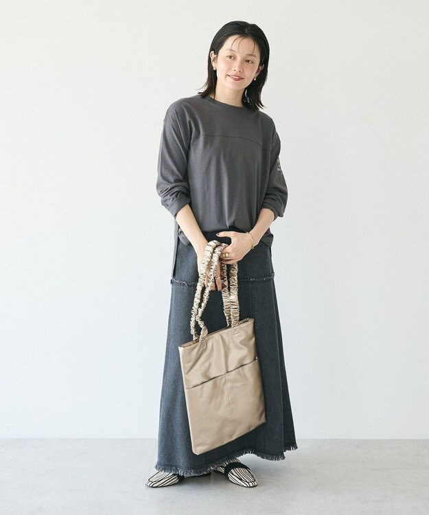 CRAFT STANDARD BOUTIQUE ワンポイント刺繍長袖チュニック Charcoal Gray