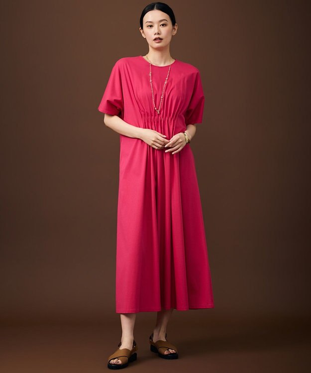 自由区 リラクシージャージー ドレス マゼンタ