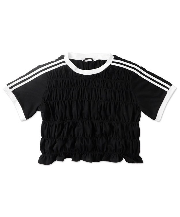 WEGO ラインデザインシャーリングトップス ブラック