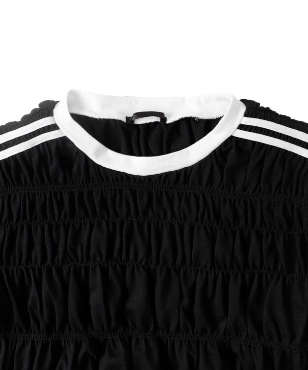 WEGO ラインデザインシャーリングトップス ブラック