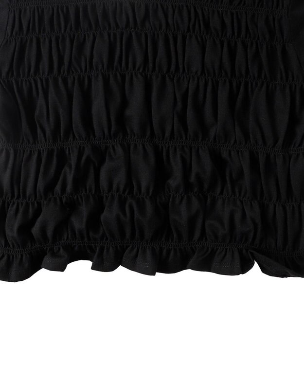 WEGO ラインデザインシャーリングトップス ブラック