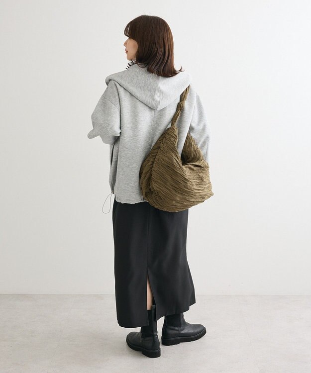 Green Parks ・ＱＵＯＮ　ワイドプリーツショルダーバッグ Khaki