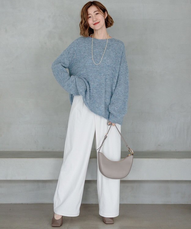 23区 S ブラッシュドアルパカ ニット サックスブルー系