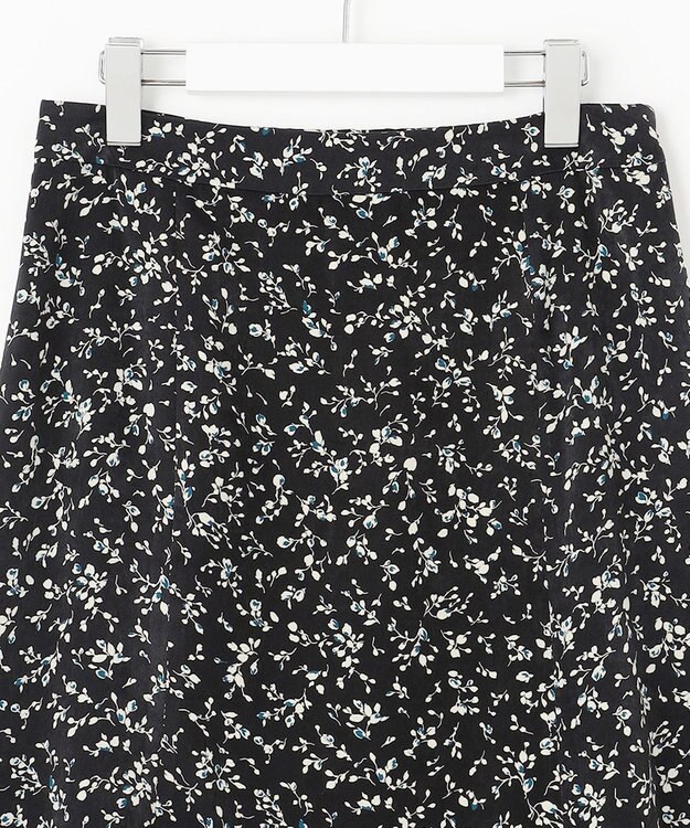 J.PRESS LADIES S 【洗える】ピーチサテン フラワープリント スカート ネイビー系5