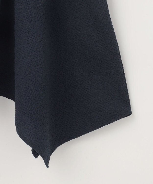 Feroux 【洗える】パフスリーブチュニック ブラウス ネイビー系