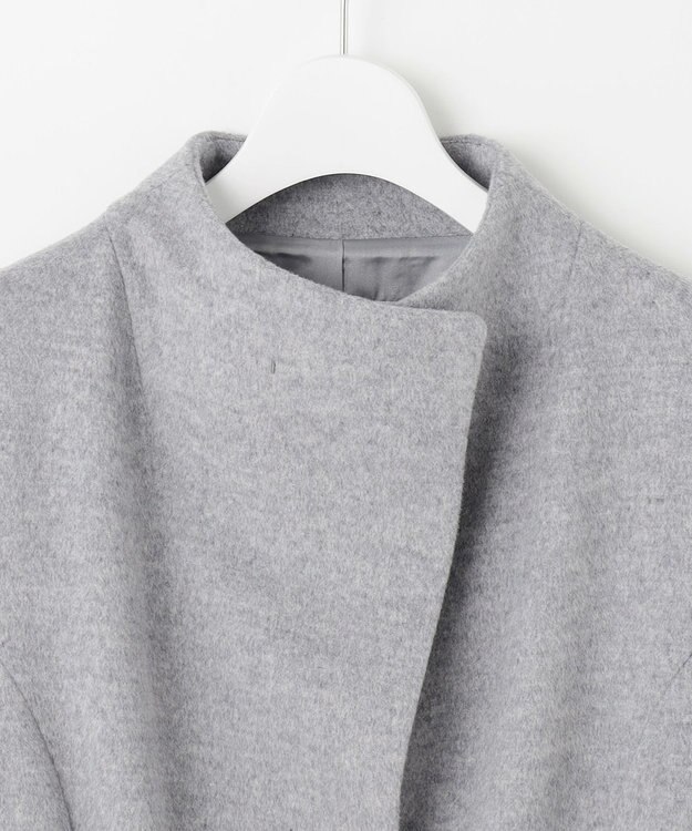 J.PRESS LADIES L Super150sAZAMIビーバー スタンドカラー コート グレー系