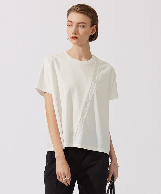 ICB 【洗える】シルケットコンビスムース カットソー オフホワイト系