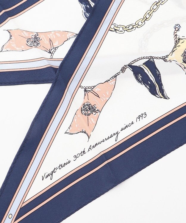 23区 マップ柄 スカーフ ネイビー系