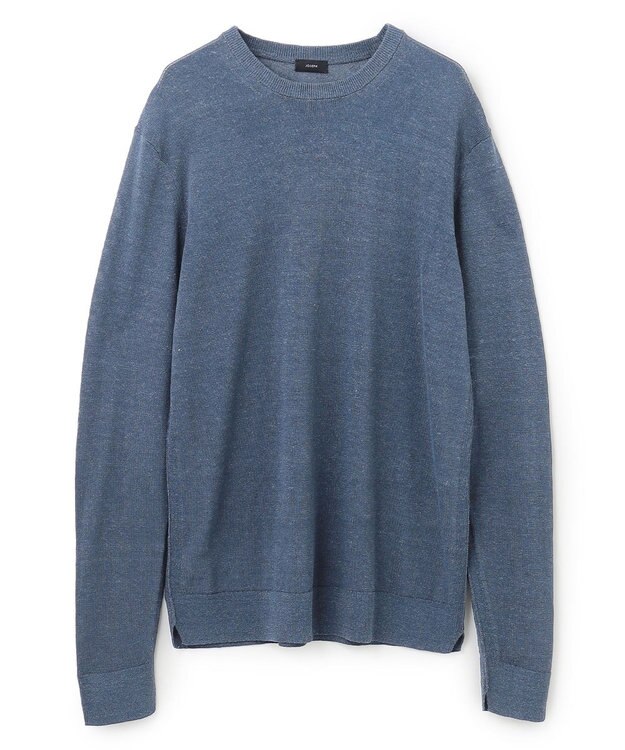 JOSEPH HOMME リネンナイロンプレーン　クルーネックニット ダルブルー系