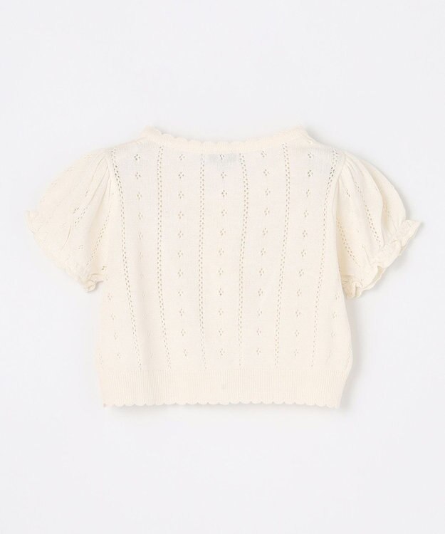 ANY KIDS 半袖 ニット カーディガン オフホワイト