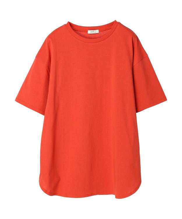 earth music&ecology ラウンドヘムルーズＴ（汗じみ防止） Red